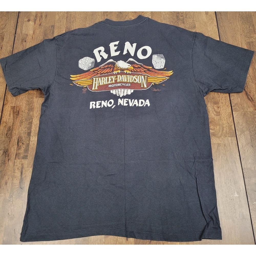Vintage 1986 Single Stitch Harley Davidson #1 Most Wanted Men's Graphic T Sz Lg - Picture 6 of 9